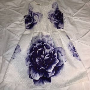 Purple and White flower Homecoming Dress